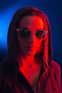 Portrait of woman wearing sunglasses