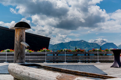 View of swimming pool against sky