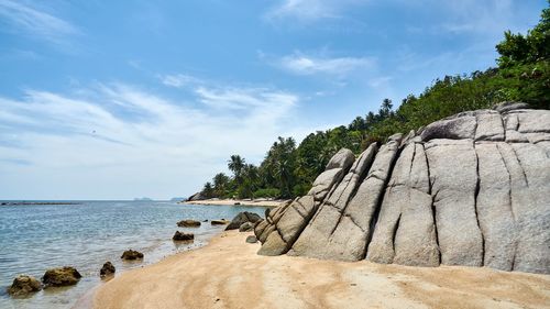 Scenic view of beach against sky