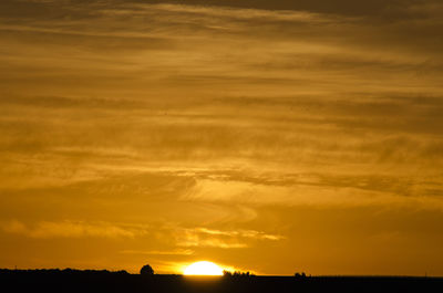 Scenic view of dramatic sky during sunset