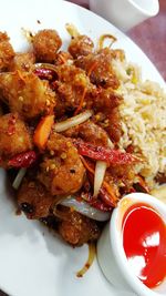 Close-up of food in plate