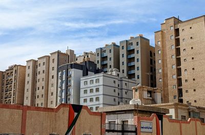 Low angle view of buildings against sky