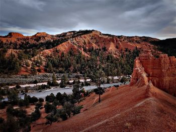 Scenic view of rocky mountains at red rock canyon national conservation area