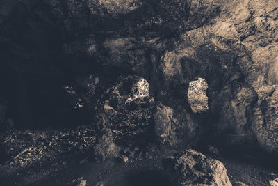 Aerial view of cave