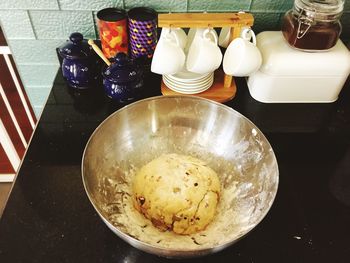 Close-up of food on table