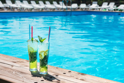 Close-up of swimming in pool