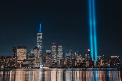 Illuminated city at night