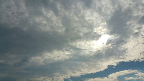 Low angle view of cloudy sky