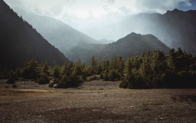 Scenic view of mountains against sky