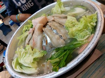 Close-up of soup in bowl