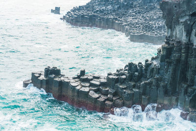 Aerial view of frozen sea