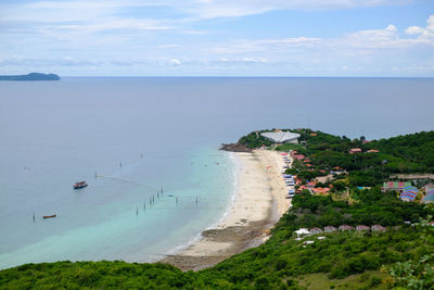 High angle view of beach against sky