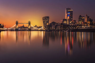 Illuminated city at night