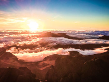 Scenic view of dramatic sky during sunset