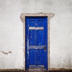 Closed door of building