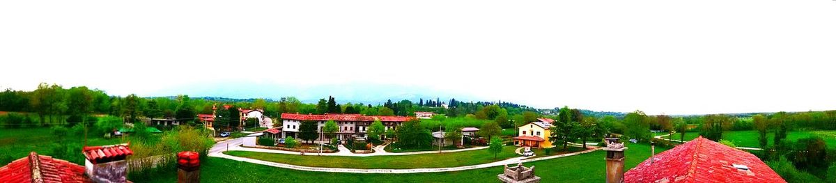 Panoramic view of landscape against clear sky