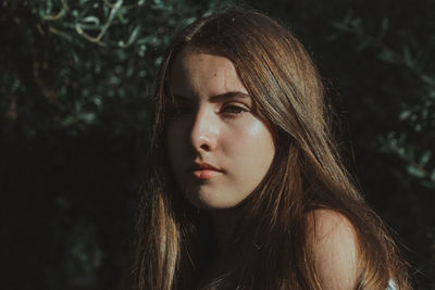 Close-up portrait of a beautiful young woman