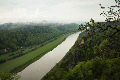 Bastei in the elbe sandstone mountains in the saxon switzerland in germany