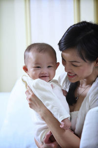 Happy mother and daughter