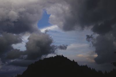 Low angle view of storm clouds in sky