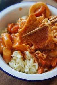 Close-up of meal served in plate