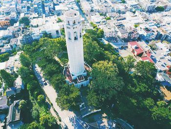 High angle view of city