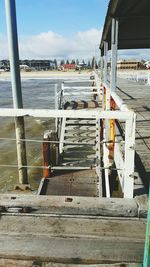 Wooden pier on sea