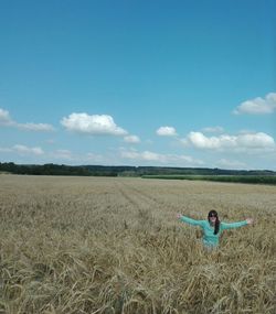 Scenic view of field against sky