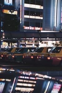 Close-up of illuminated cityscape