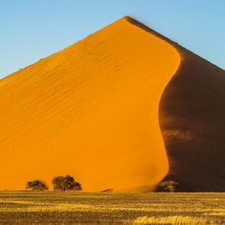 Scenic view of landscape against clear sky