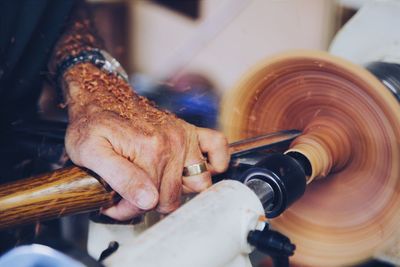 Close-up of man working