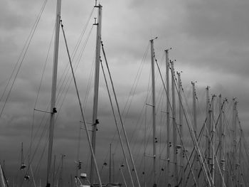 Low angle view of sailboat against sky