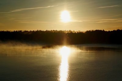 Sunset over lake