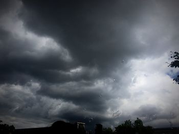 Low angle view of storm clouds in sky