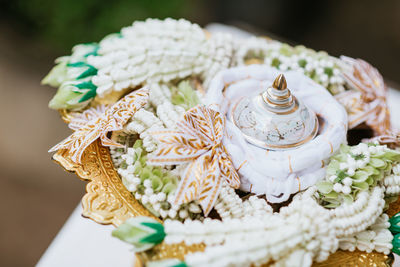 Close-up of cake on table