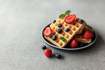 Close-up of strawberries on table