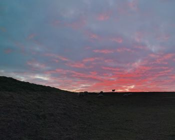 Scenic view of landscape against sky during sunset