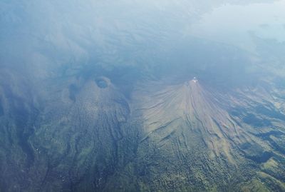 High angle view of volcanic mountain