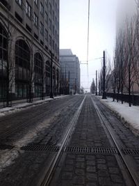 Empty road in city