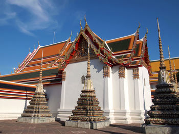 Low angle view of temple building against sky