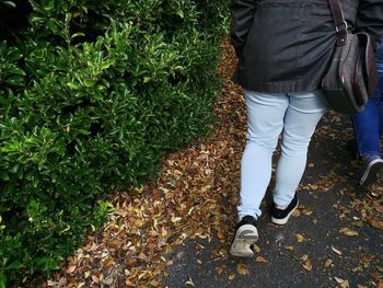 Low section of people standing on plants