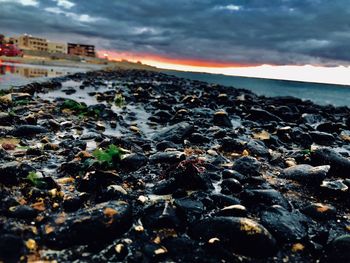 Scenic view of sea during sunset