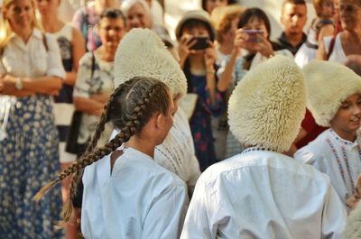 Rear view of people at music concert