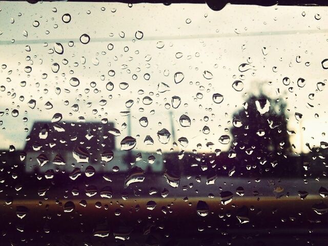 drop, wet, window, rain, indoors, water, transparent, glass - material, raindrop, weather, full frame, backgrounds, focus on foreground, season, close-up, glass, sky, vehicle interior, transportation, droplet