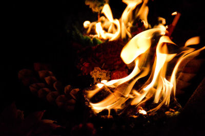 Close-up of bonfire