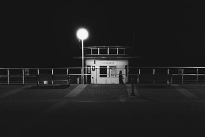 View of illuminated street light at night