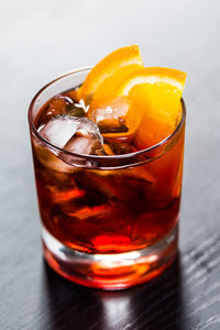 Close-up of drink in glass on table