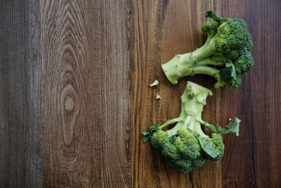 High angle view of vegetables on table