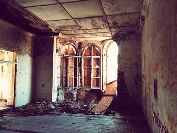 Interior of abandoned building