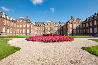 Flowers in front of building